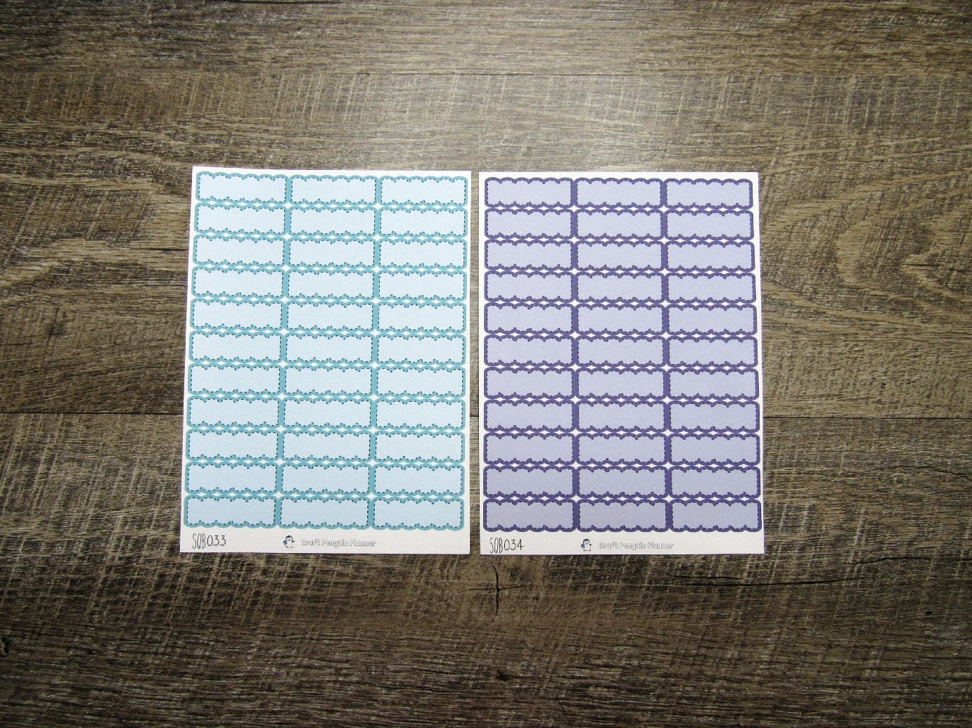 Scalloped Quarter Boxes- Individual Color Sheets- SCQB001-SCQB050