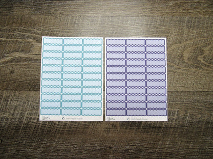 Scalloped Quarter Boxes- Individual Color Sheets- SCQB001-SCQB050