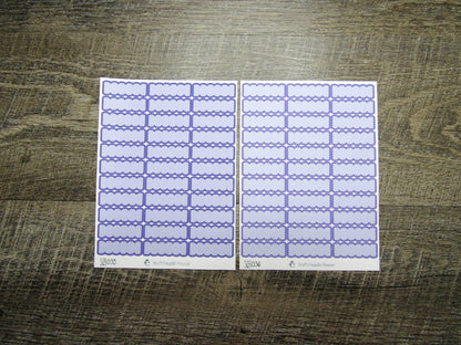 Scalloped Quarter Boxes- Individual Color Sheets- SCQB001-SCQB050