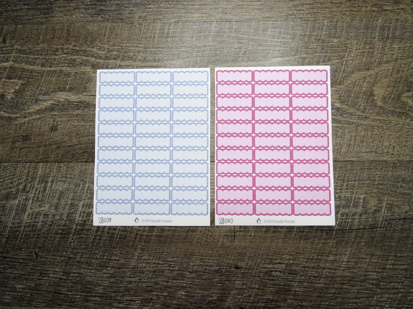 Scalloped Quarter Boxes- Individual Color Sheets- SCQB001-SCQB050