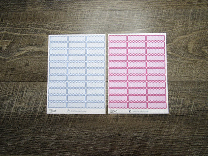 Scalloped Quarter Boxes- Individual Color Sheets- SCQB001-SCQB050