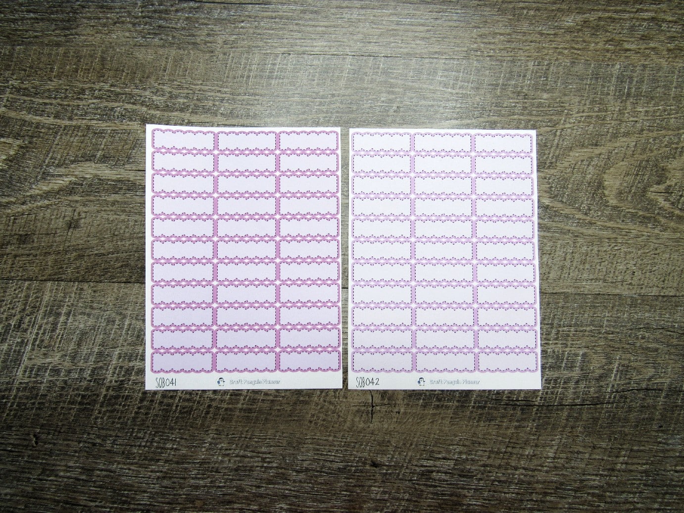 Scalloped Quarter Boxes- Individual Color Sheets- SCQB001-SCQB050
