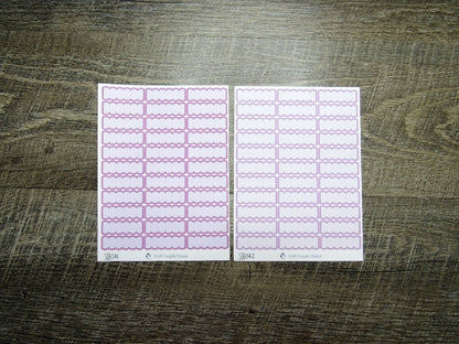 Scalloped Quarter Boxes- Individual Color Sheets- SCQB001-SCQB050