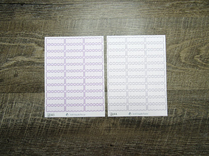 Scalloped Quarter Boxes- Individual Color Sheets- SCQB001-SCQB050