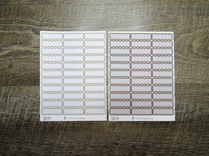 Scalloped Quarter Boxes- Individual Color Sheets- SCQB001-SCQB050