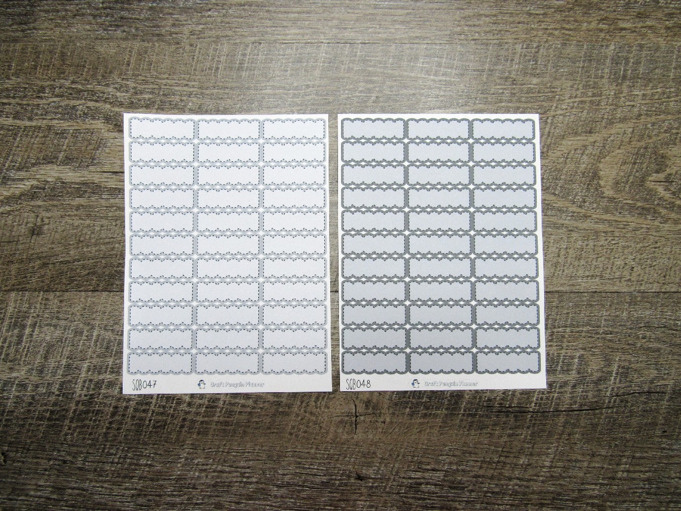 Scalloped Quarter Boxes- Individual Color Sheets- SCQB001-SCQB050