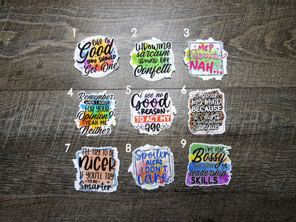 Sarcasm Sticker Die Cuts