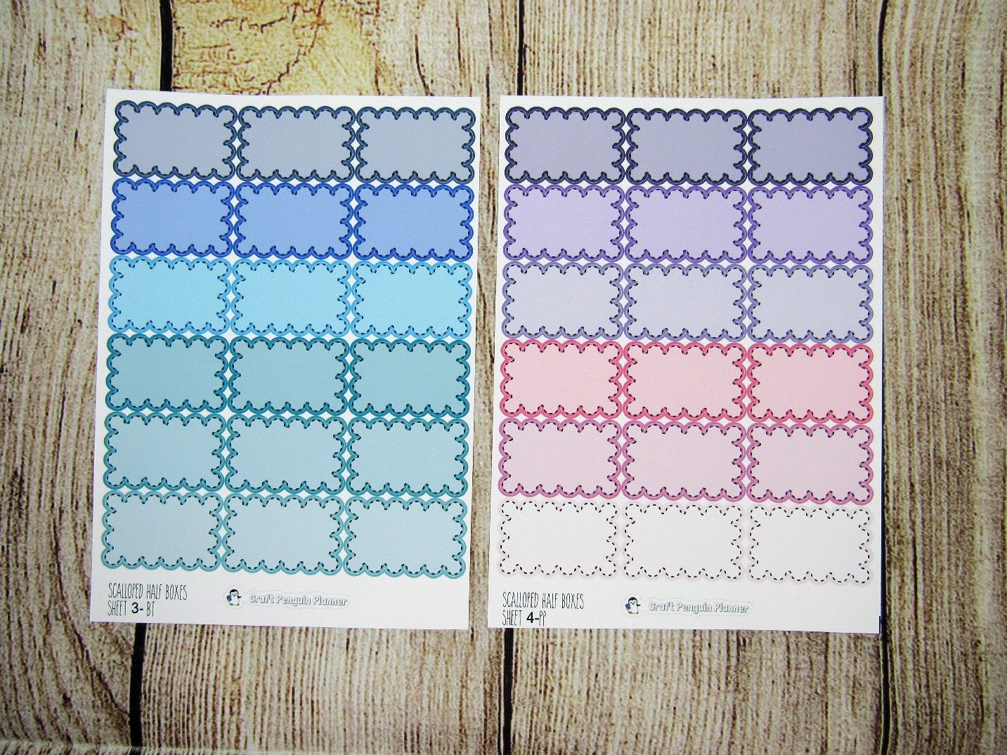 Scalloped Half Boxes