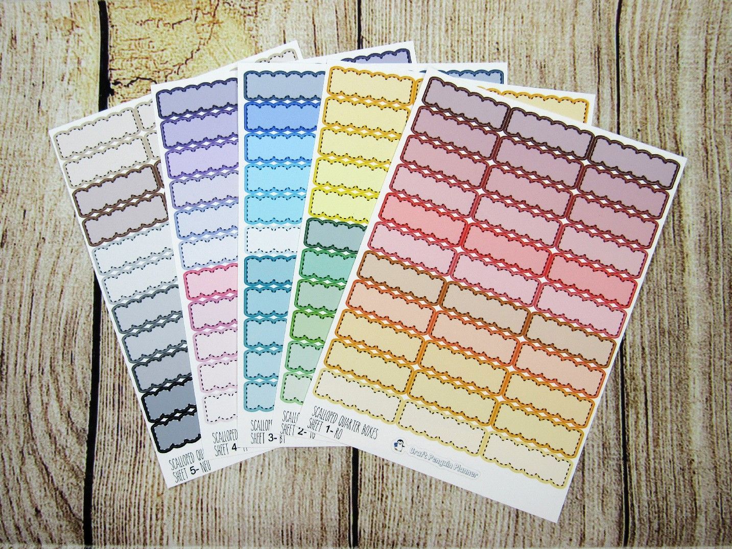 Scalloped Quarter Boxes – Craft Penguin Planner
