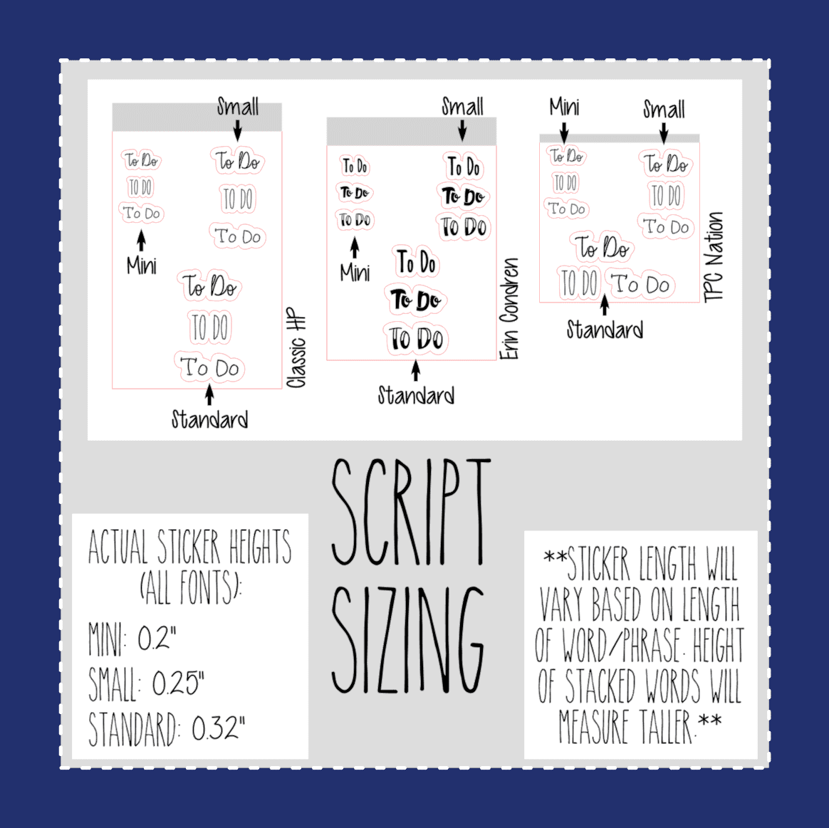 Custom Script Stickers