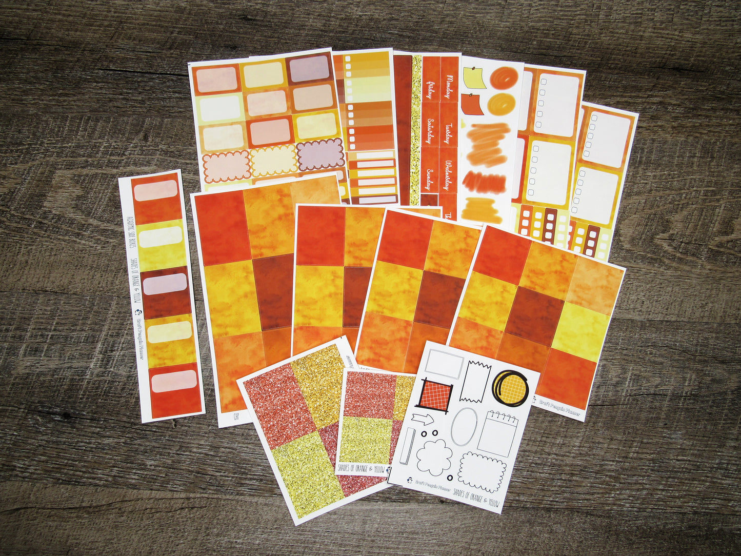 Shades of Orange/Yellow Weekly, CHOOSE YOUR KIT