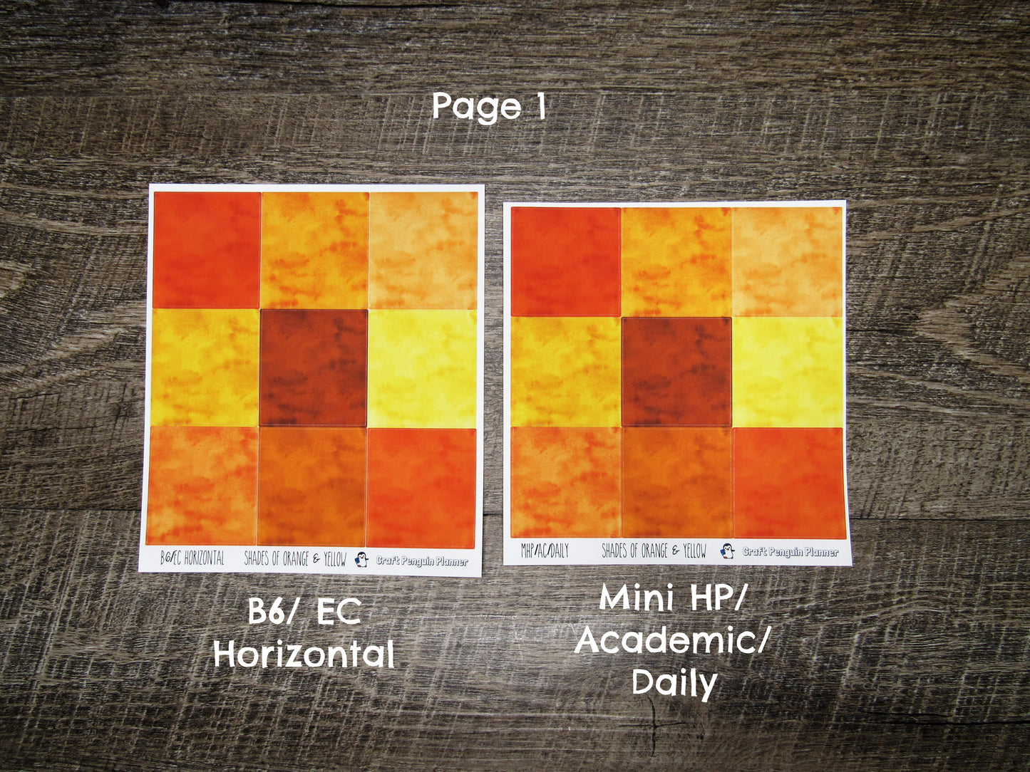 Shades of Orange/Yellow Weekly, CHOOSE YOUR KIT