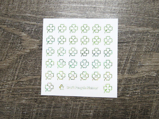 FOILED Shamrock Date Dots