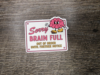 Sorry Brain Full Die Cut