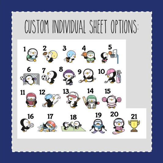 Petey Penguin Sports- CUSTOM SHEET