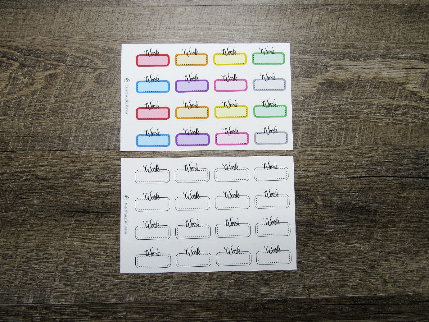 Work Script Box Sticker