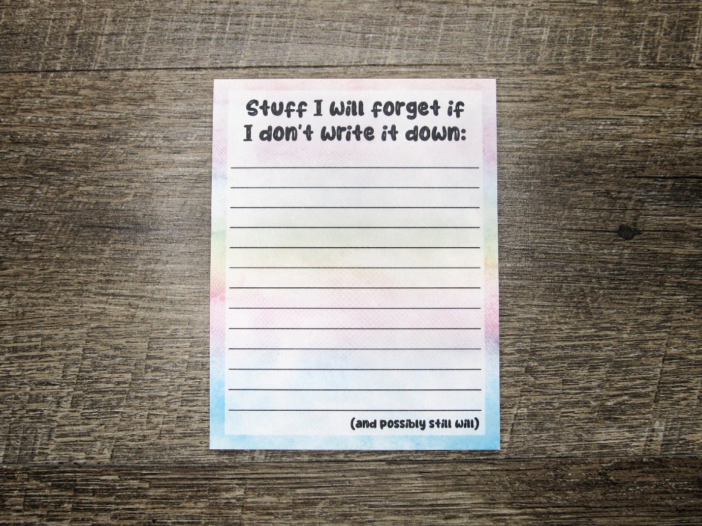 Stuff I will Forget Notepad