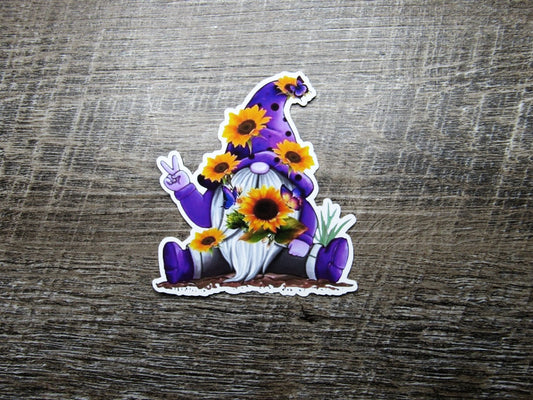 Sunflower Gnome Sticker Die Cut