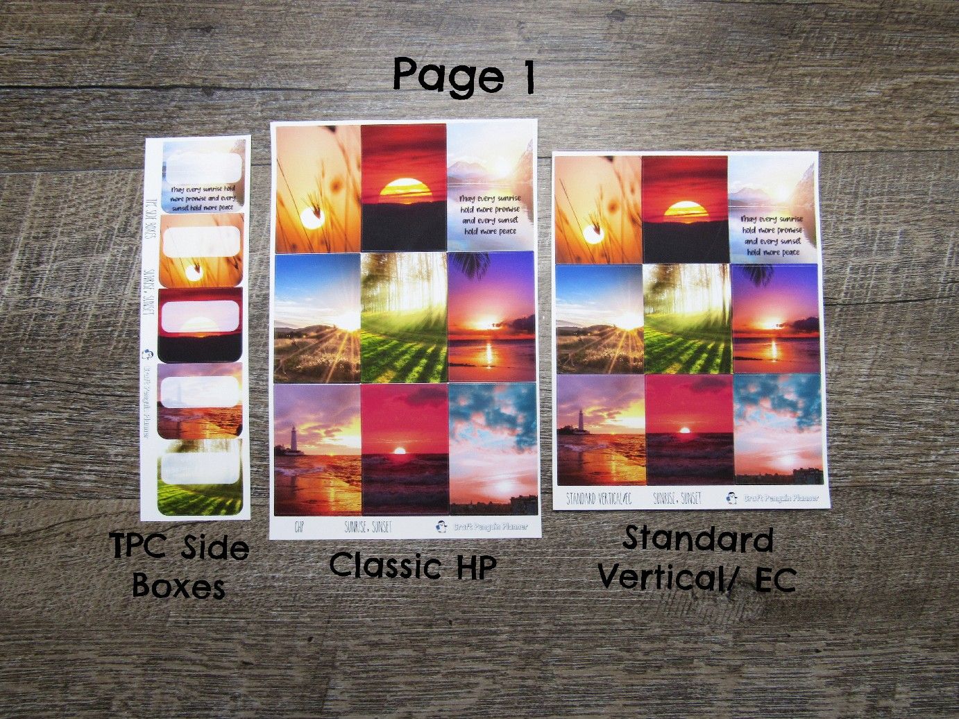 Sunrise, Sunset Weekly, CHOOSE YOUR KIT