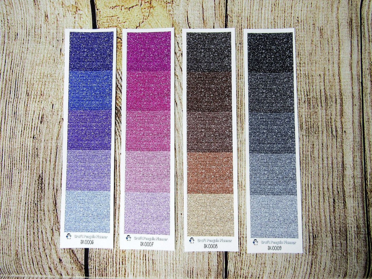 Skinny Headers Only- Glitter Colors- Sheets SK0001-SK0009