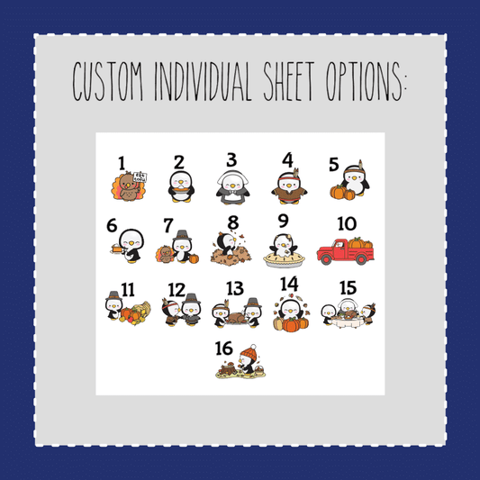 Thanksgiving Petey Penguin- CUSTOM SHEET