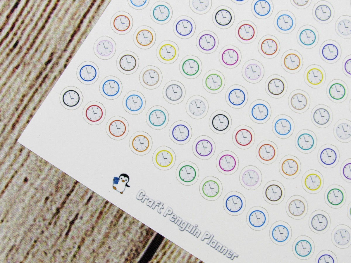 Mini Sticker Clock Tiny Clock Stickers – Craft Penguin Planner