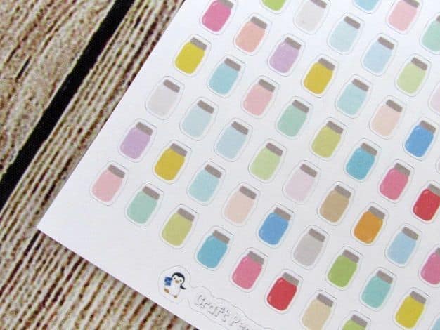 Tiny Mason Jar Stickers