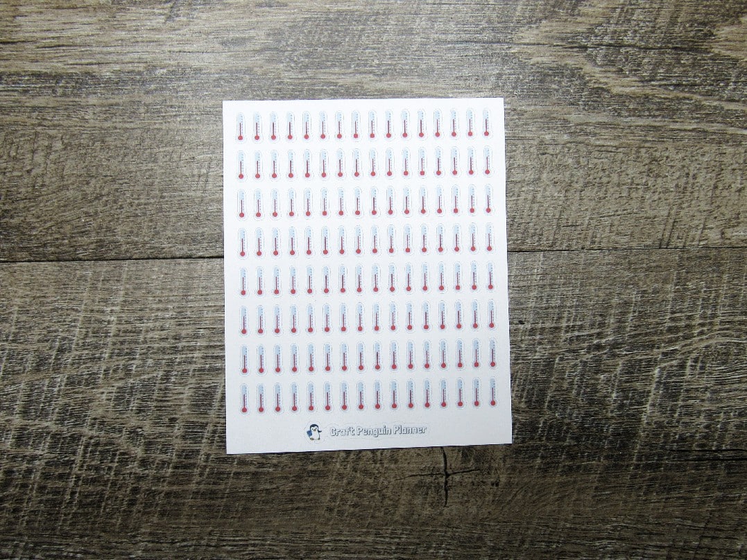 Mini Thermometer Sticker Tiny Thermometer Stickers – Craft Penguin Planner