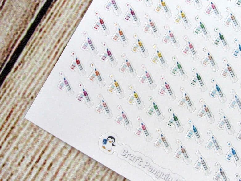 Tiny injection stickers