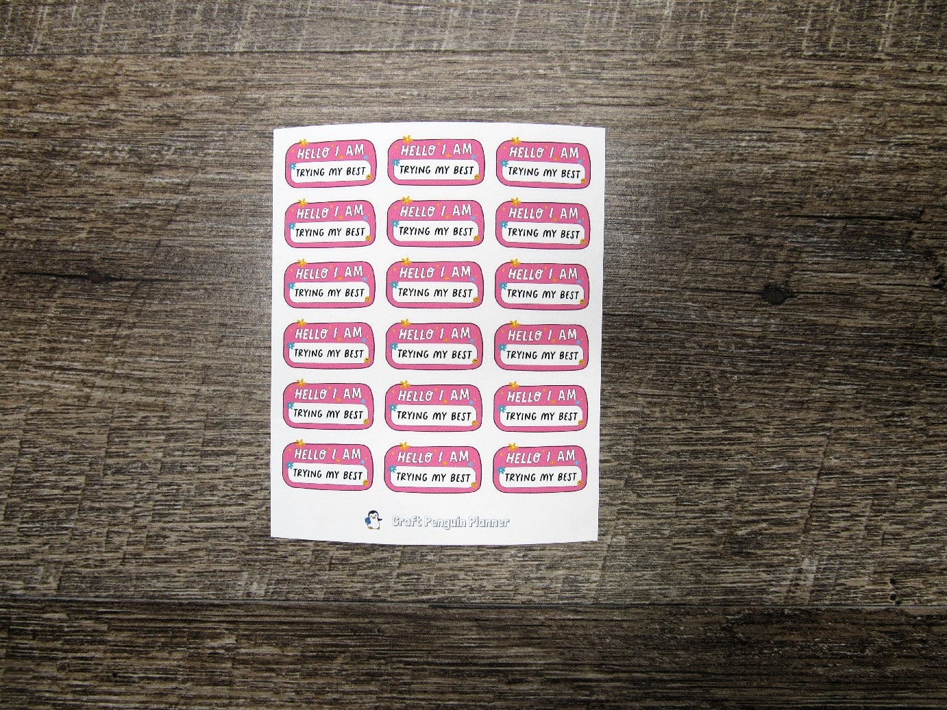 Trying my best stickers