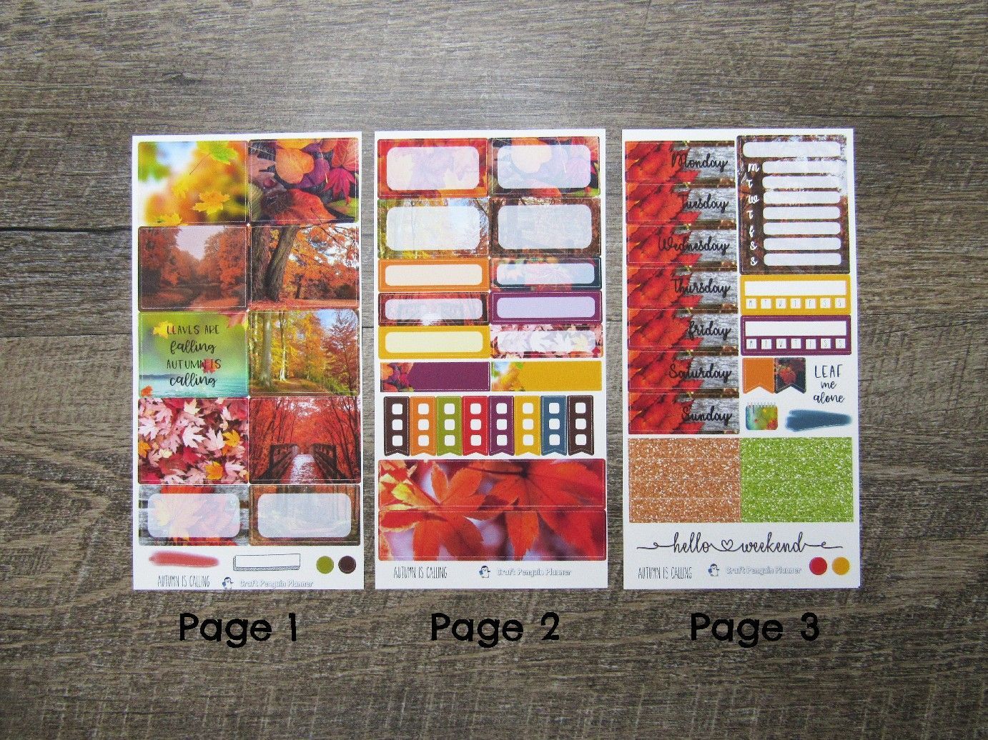 Autumn is Calling Weekly, VERTICAL WEEKS