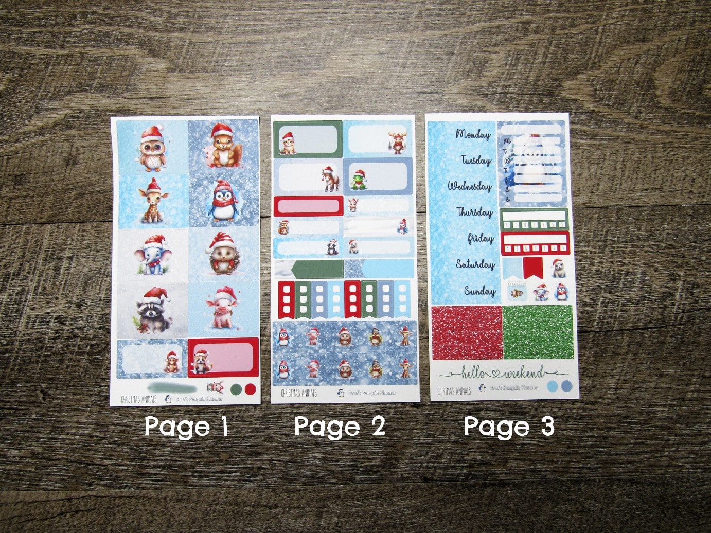 Christmas Animals Weekly, VERTICAL WEEKS