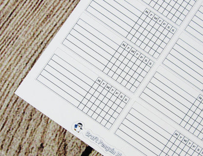 Weekly Habit Tracker Chart