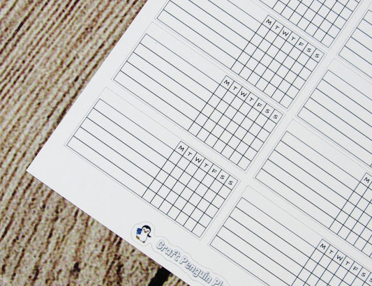 Weekly Habit Tracker Chart