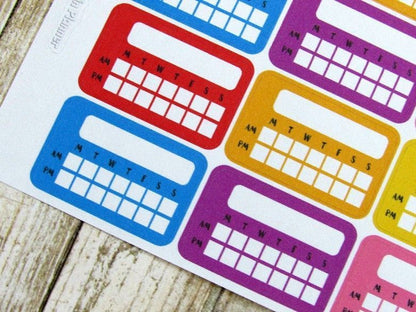 Weekly AM/PM Tracker Sticker