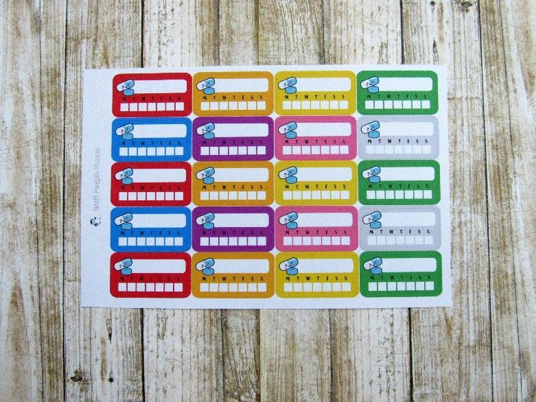 Weekly Pill Reminder Sticker