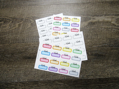 Work Script Box Sticker