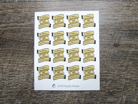 My worth is not measured by my size stickers