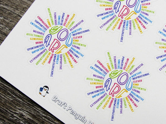 You Are- Positive Affirmation Stickers