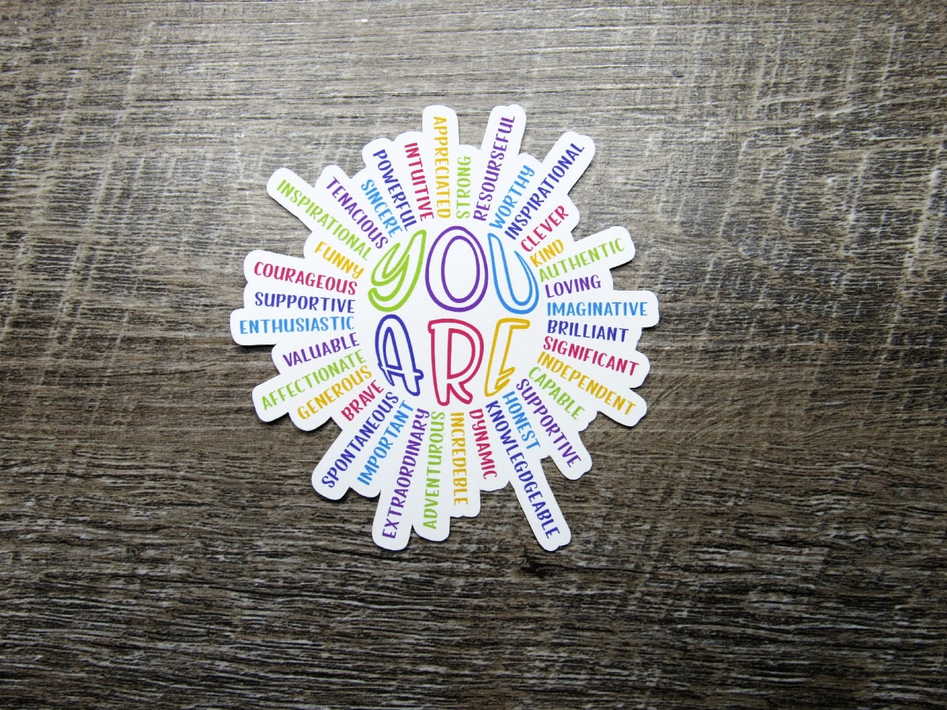 You Are- Positive Affirmations Sticker Die Cut
