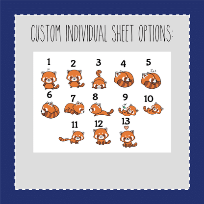 Rusty the Red Panda- CUSTOM SHEET