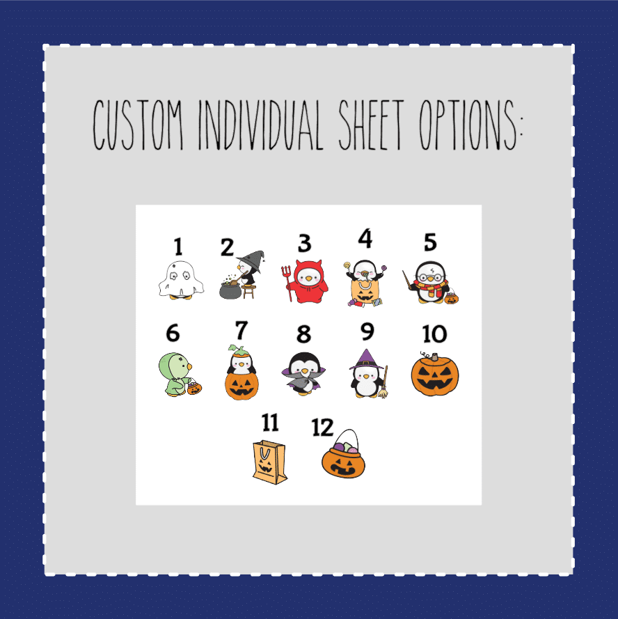 Halloween Petey Penguin- CUSTOM SHEET