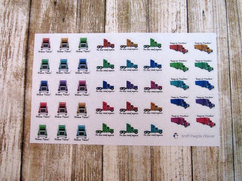 Trucker Planner Stickers