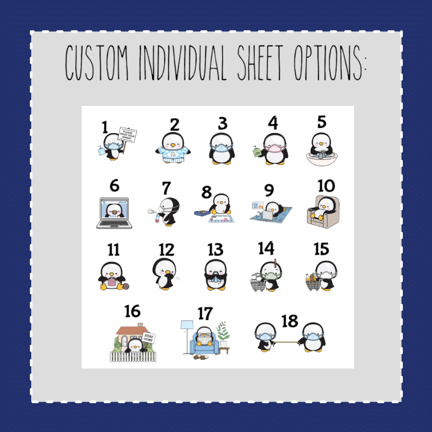 Petey Penguin Social Distancing- CUSTOM SHEET