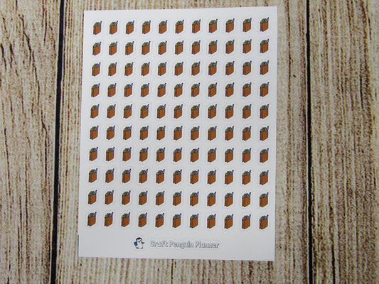 Tiny Grocery Bag Doodle Stickers