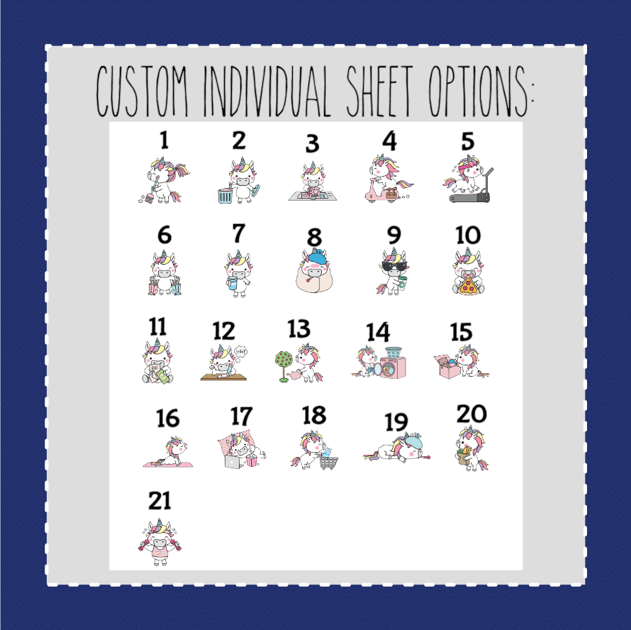 Unice Unicorn - CUSTOM SHEET