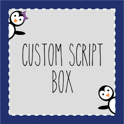 Custom script Box stickers
