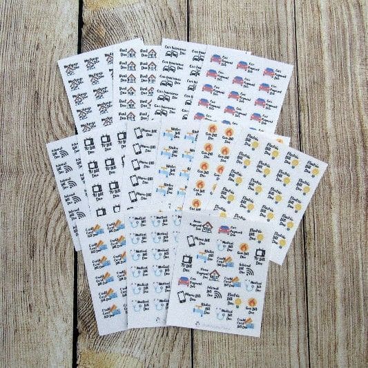Household bills icon stickers