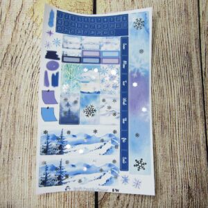 Snowy Winter FOILED Monthly Sticker Set- CUSTOMIZABLE, PENNY WEEKS/ PENNICHI