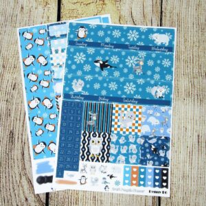 Arctic Friends Monthly Sticker Set- Customizable, PENNY PAGES B6